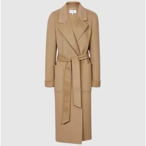 Reiss Elise Wool Blend Longline Belted Trench Coat